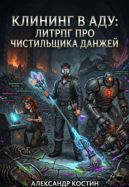 Книга. "Клининг в аду: Литрпг про чистильщика данжей" читать онлайн